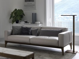 Fellow sofa, shown in a white leather finish